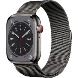 Apple Watch Series 9 (2023) GPS + Cellular 45 mm - Ruostumaton teräs Grafiitti - Milanese loop Musta