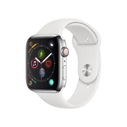 Apple Watch Series 4 (2018) GPS + Cellular 40 mm - Ruostumaton teräs Hopea - Sport band Valkoinen