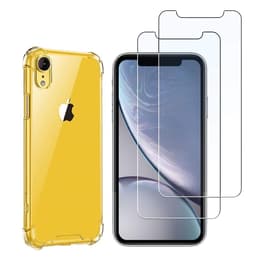 Kuori iPhone XR ja 2 suojakalvo - TPU - Läpinäkyvä