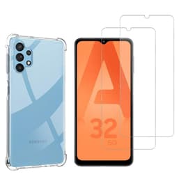 Kuori Galaxy A32 5G ja 2 suojakalvo - TPU - Läpinäkyvä