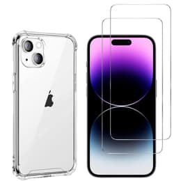 Kuori iPhone 15 ja 2 suojakalvo - TPU - Läpinäkyvä