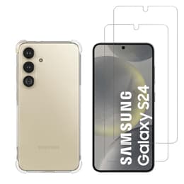 Kuori Samsung Galaxy S24 ja 2 suojakalvo - TPU - Läpinäkyvä