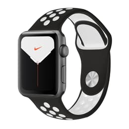 Apple Watch Series 5 (2019) GPS 44 mm - Alumiini Tähtiharmaa - Nike Sport band Musta/Valkoinen