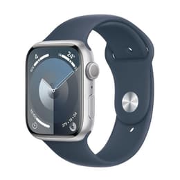 Apple Watch Series 9 (2023) GPS + Cellular 45 mm - Alumiini Hopea - Sport band Sininen