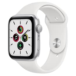 Apple Watch Series SE 1 (2020) GPS 44 mm - Alumiini Hopea - Sport band Valkoinen